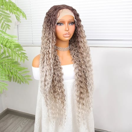 Afro Daa Rus Kumralı Beyaz Platin Ombreli Işıltılı Fiber Sen Tül Peruk