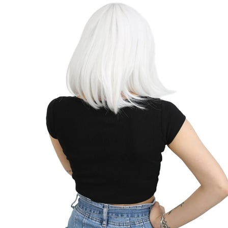 Küt Kahküllü Fiber Sen Peruk / Beyaz