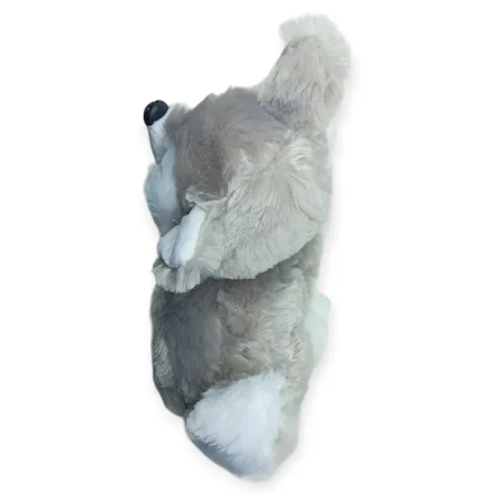 Sesli Peluş Yatan Köpek 25 cm - Gri - 1 ADET