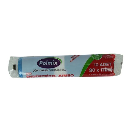 Torbası Jumbo Boy 80x110Cm 400Gr 50Mikron 90Lt Mi Rulo 10 Adet
