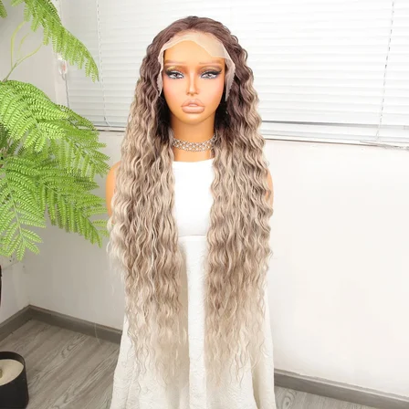 Kumral Beyaz Platin Ombre ve Röfleli Fiber Sen Tül Peruk