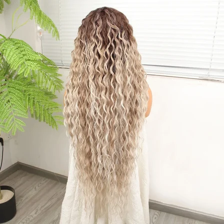 Kumral Beyaz Platin Ombre ve Röfleli Fiber Sen Tül Peruk