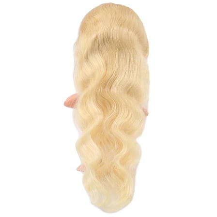 Gerçek Front Lace Daalı Platin Tül Peruk / 75/80cm