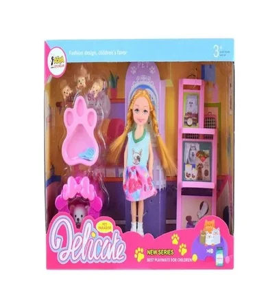 Aesco A8-14 Pet Shop Temalı Oyuncak Bebek Seti Çok Renkli