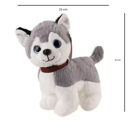 Sesli Peluş Köpek - 2309033 - Gri - 1 ADET
