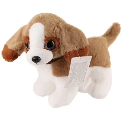 Sesli Peluş Köpek - 2309033 - Kahverengi-Beyaz - 1 ADET