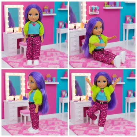 Ankiki Moda İkonu Bebek Figür 13 cm  - Mor lı Hip-Hop Rüzgarı  - 1 ADET