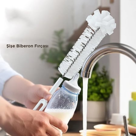 Premium Lüks Şişe ve Biberon Fırçası - Ultra Dalı Profesyonel Temizlik &amp; Kristal Parlaklık