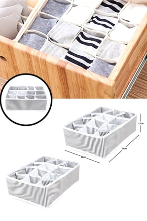 12 Bölmeli Pratik Bölmeli Çekmece Düzenleyici Organizer(İç Çamaşırı Krat Çorap Düzenleyici)