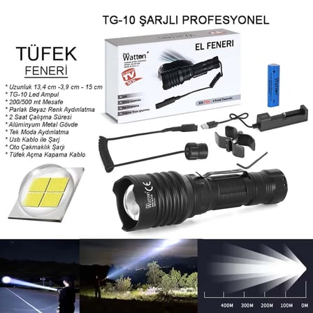 Tg-10 Şarjlı Profesyonel  Feneri Wt-620