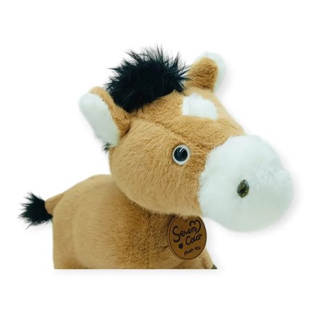 Peluş Hayvanlar Sesli 30 cm At - Koyu Kahverengi - 1 ADET