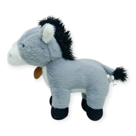 Peluş Hayvanlar Sesli 30 cm At - Gri - 1 ADET