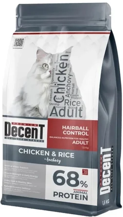 Decent Tuklu Yetişkin Kedi sı 1,5 Kg Control Tuk &amp; Pirinç Yetişkin Kedi sı