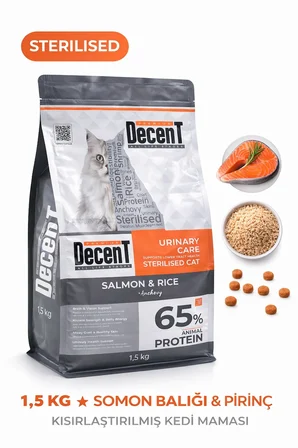 Decent  Urinary Care Balıklı ve Pirinçli Kısırlaştırılmış Kedi sı 1.5 Kg