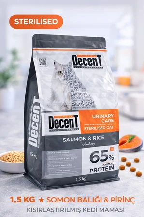 Decent  Urinary Care Balıklı ve Pirinçli Kısırlaştırılmış Kedi sı 1.5 Kg