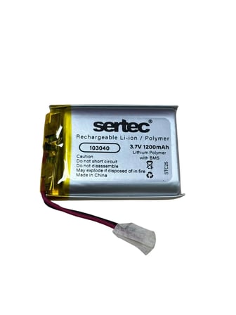 Sertec 103040 3.7V 1200mAh Li-Polymer Pil (Devreli/1.5A)