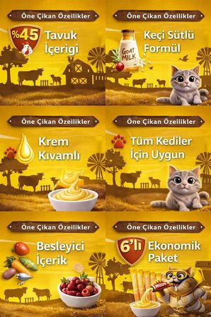 Tuklu Keçi Sütlü Kedi a Ödülü 6x12g