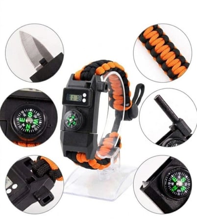 Paracord Dijital Saat Düdük Hayatta Kalma Tcu Kamp Bilekliği
