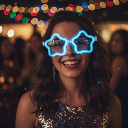 12 Adet Yıldız Glow Gözlük – Glow Partisi ve Etkinlik İçin