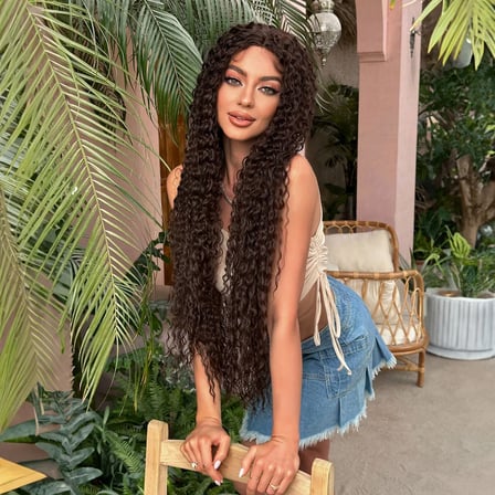 Afro Daa Fiber Sen Tül Peruk / Kahverengi
