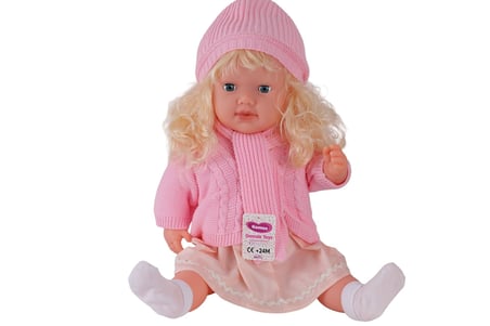 7959 60 CM TRİKOLU HIRKALI SAÇLI BÜYÜK BEBEK