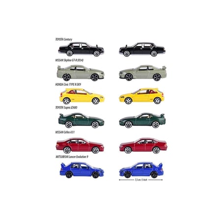 8502100000 ''JDM Legends Premium Cars, 6-asst.freewheel, die-cast, 1 opening pa(Belirtilen fiyat, te