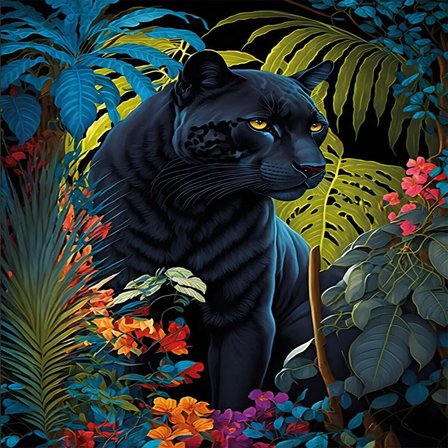 20071 PUZZLE 500 Black Panther With a Tropical