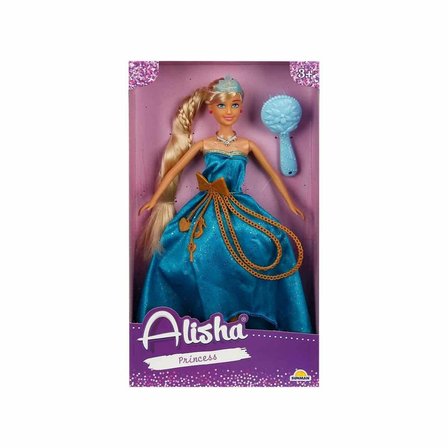0835 SUN-RST-SIS-MNK Alisha Prenses Uzun lı Aksesuarlı Bebek Set 29 cm 3renk -Sunman