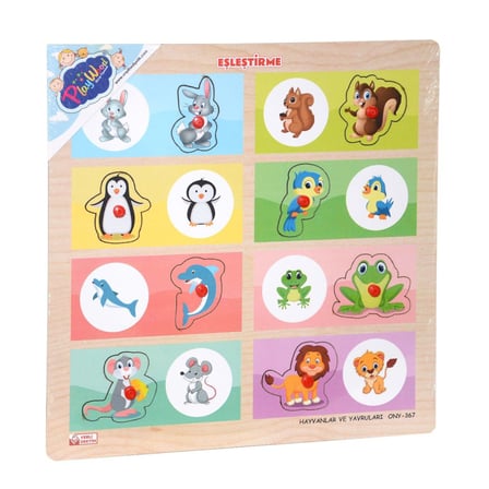 ONY-366-367 Ahşap Tutmalı Eşleştirme -Hayvanlar ve Yruları
