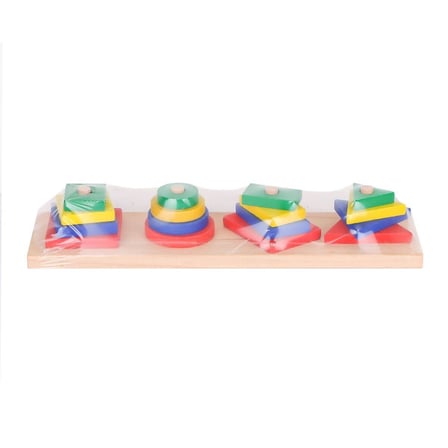 KR006 Woodoy Renkli Geometrik Şekiller -Karsan  Oyuncak