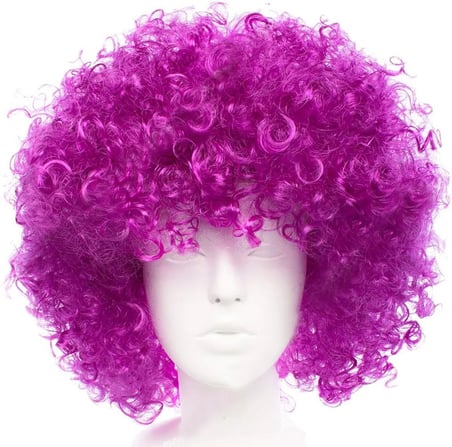 Koyu Mor Renk Afro Bonus Peruk