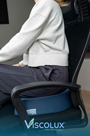 Coccyx Ortopedik Oturma Minderi - Visco Kuyruk Sokumu Minderi Hemeroid Mavi 44x36x9,5
