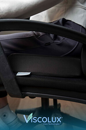 Coccyx Ortopedik Oturma Minderi - Visco Kuyruk Sokumu Minderi Hemeroid Siyah 44x36x9,5