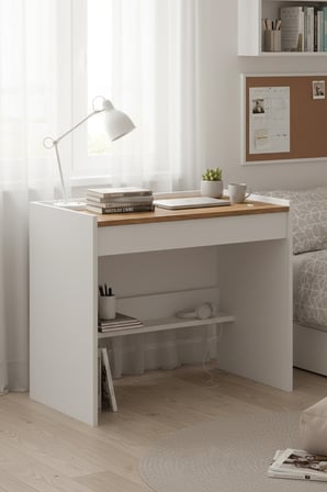 Burky Öğrenci Çalışma Masası – Modern, Raflı ve Fonksiyonel Tasarım