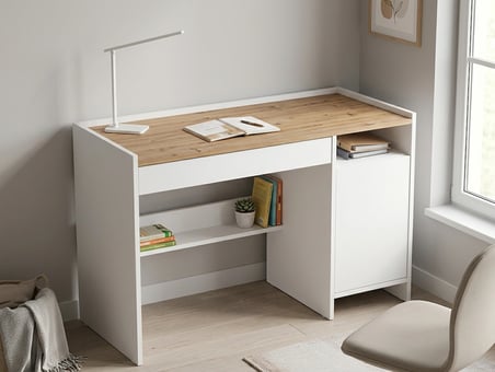 Burky + Öğrenci Çalışma Masası – Modern, Raflı ve Fonksiyonel Tasarım