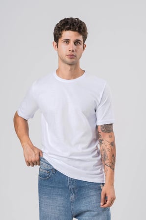 Coal Ci̇Ty Erkek Beyaz Oversize %100 Pamuk Basic T Shirt