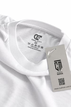 Coal Ci̇Ty Erkek Beyaz Oversize %100 Pamuk Basic T Shirt
