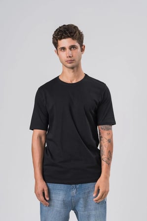 COAL CİTY Erkek Siyah Oversize %100 Pamuk Basic T-shirt