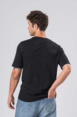 COAL CİTY Erkek Siyah Oversize %100 Pamuk Basic T-shirt