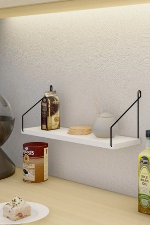 İskandinav Kitaplık Duvar Rafı Mutfak Banyo Salon 3 Lü Set 15x55 Cm