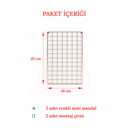 40x60 Metal Fotoğraf Askısı Tel Pano Gold 2 Adet Mini Mandal 4 Adet Montaj Çivisi Hediyemizdir