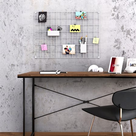 Metal Fotoğraf Askısı Tel Pano Beyaz 50x70 2 Adet Mini Mandal Ve 4 Adet Montaj Çivisi Hediye