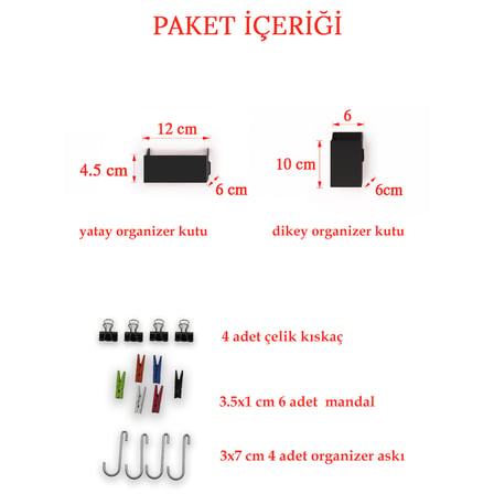 Siyah Aksesuar Seti Tel Pano Metal Pano için