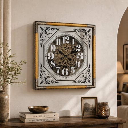 Müjde Concept Çarklı Mekanizma Dekoratif Duvar Saati 60X60 cm