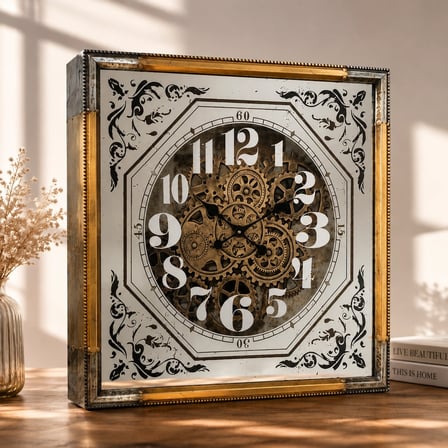 Müjde Concept Çarklı Mekanizma Dekoratif Duvar Saati 60X60 cm