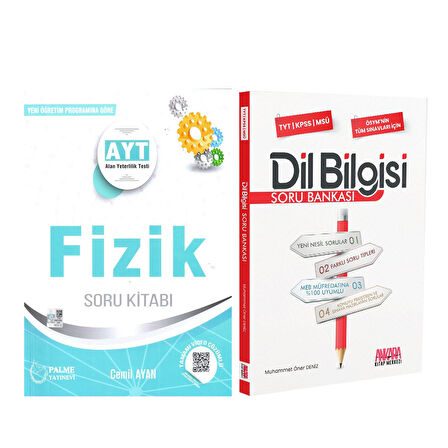 Palme Yayınları AYT Fizik ve AKM Dil Bilgisi Soru Bankası Seti 2 Kitap
