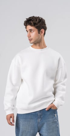 COAL CİTY Erkek Regular Fit Organik Pamuklu 3 İp Şardonlu O Yaka Siyah Sweatshirt