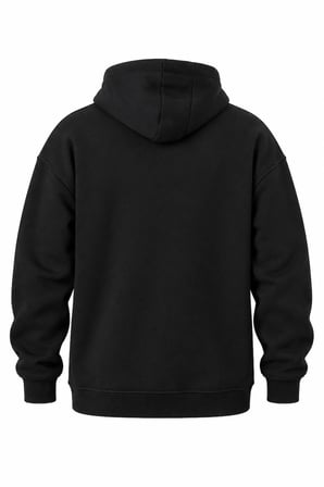 COAL CİTY Erkek Siyah 3 İplik Şardonlu Oversize Kapüşonlu Sweatshirt Yumuşak Dokulu