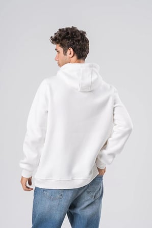 COAL CİTY Erkek 3 İplik Şardonlu Oversize Kapüşonlu Sweatshirt Yumuşak Dokulu