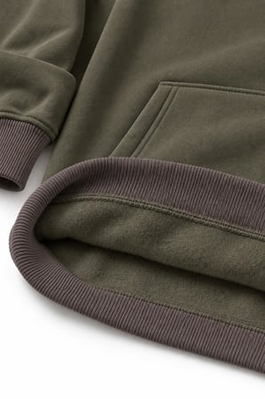 COAL CİTY Erkek Haki 3 İplik Şardonlu Oversize Kapüşonlu Sweatshirt Yumuşak Dokulu